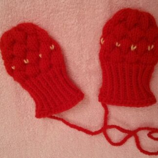 Nr. H 3 STA Erdbeer-Handschuhe Baby 0-6 Monate