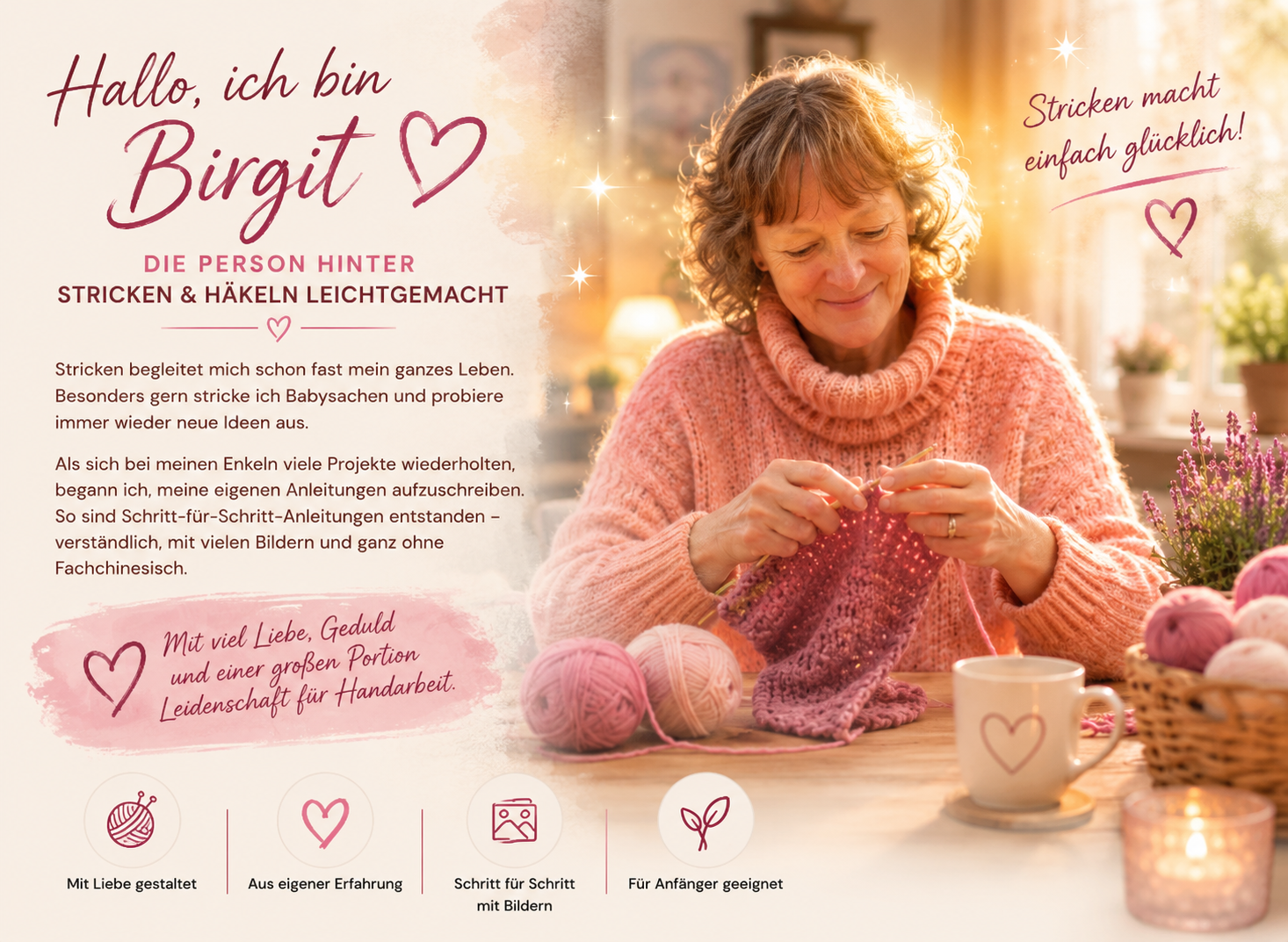 Birgit beim Stricken