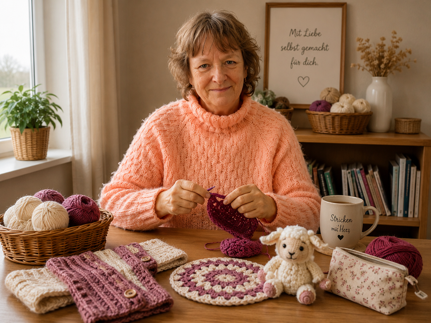 Birgit zeigt ein einfaches Strickprojekt für Anfänger
